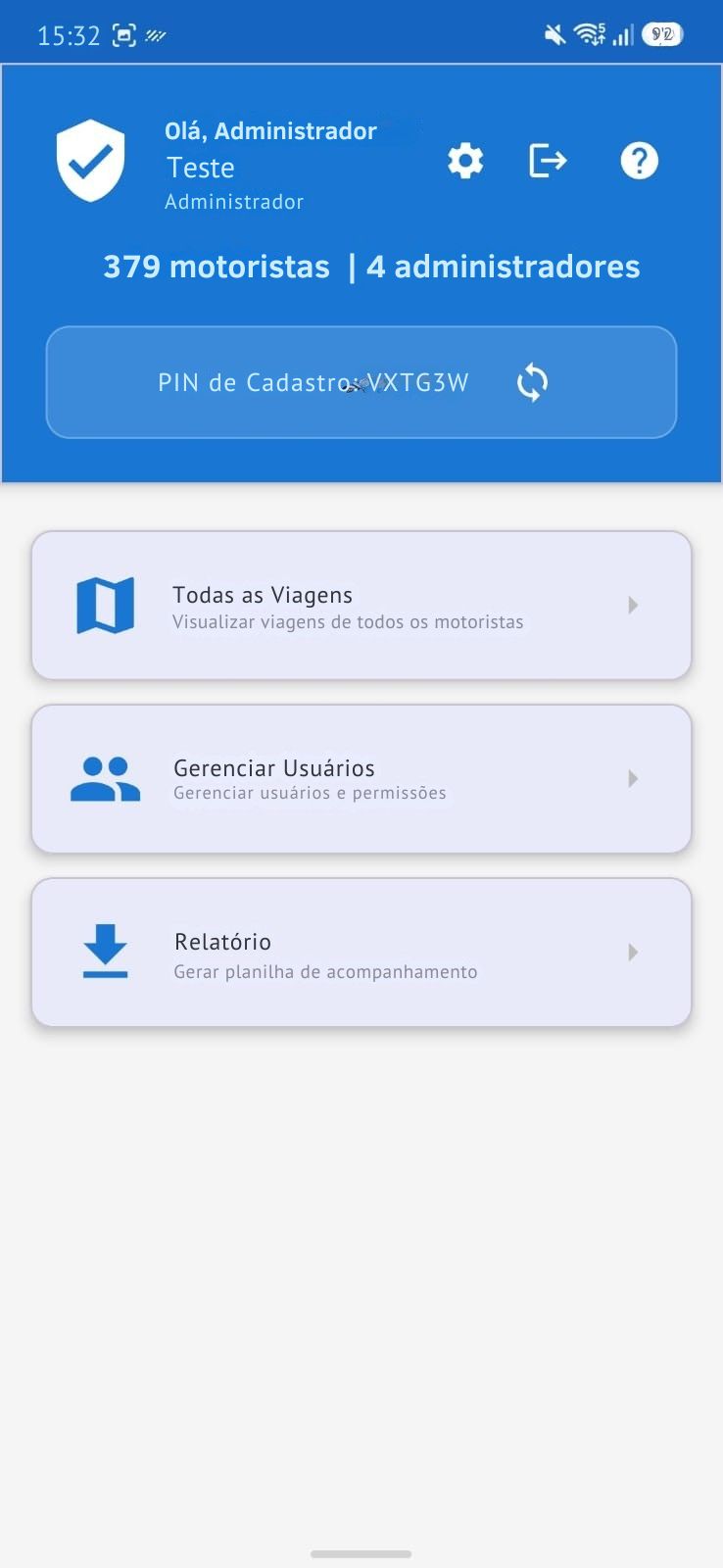 Painel do Administrador Rovix — visão geral de motoristas e rotas